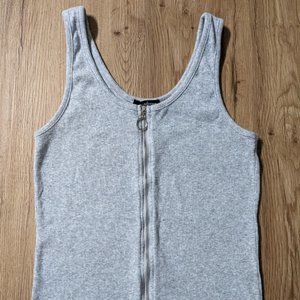 ambiance ribbed, zip front tank top